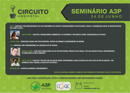 Link para participar do Seminário: https://conferenciaweb.rnp.br/webconf/fiocruz.
